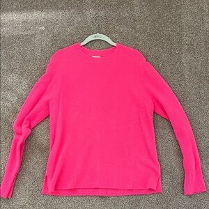 J. Crew Bright Pink Crew Neck Sweater